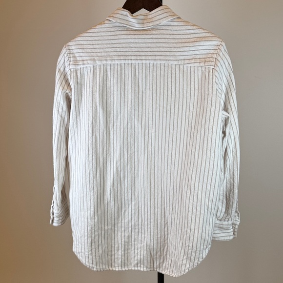 Madewell Striped Flannel Sunday Shirt with Hand-Warming Pockets - Size S - Picture 7 of 7
